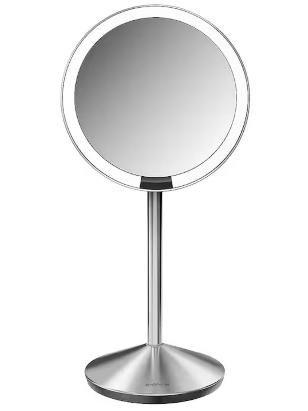 simplehuman 5” Mini 10x Magnification Sensor Lighted Travel Mirror